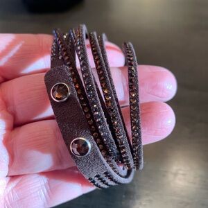 Touchstone Crystal by Swarovski wrap star bracelet - cocoa